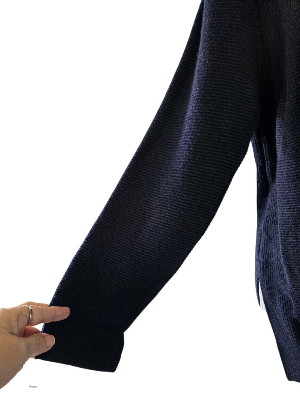 Ted Baker Bronwen Layered Look Navy Sweater with White Scallop Collar/Hem Size 3 - Picture 4 of 13